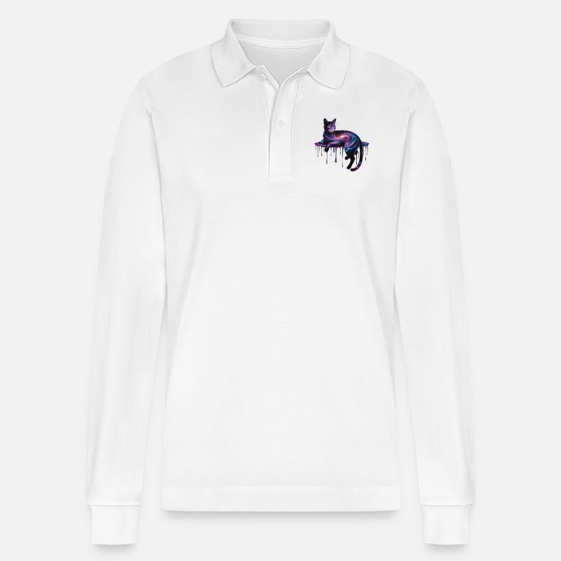 Kosmische Form - Stanley/Stella Unisex Bio-Langarm-Poloshirt Prepster - Weiß