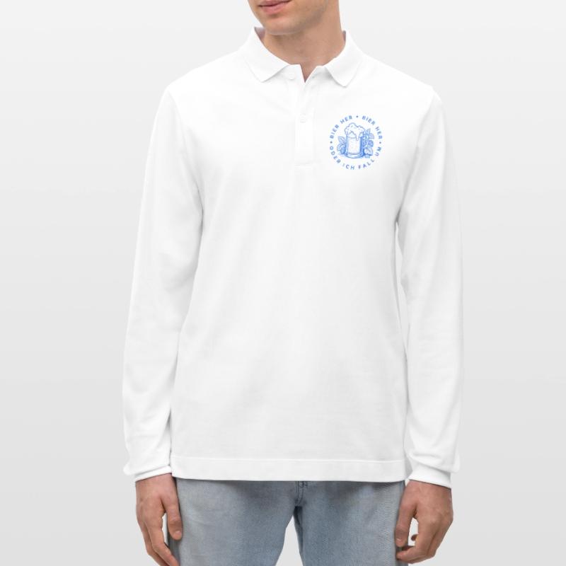 Bees here - Oder ich fall um! Stanley/Stella Organic Unisex Long-Sleeved Polo Shirt Prepster