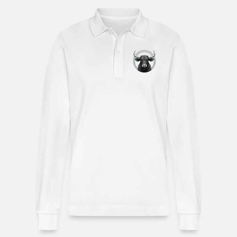 Stier im Ring - Stanley/Stella Unisex Bio-Langarm-Poloshirt Prepster - Weiß