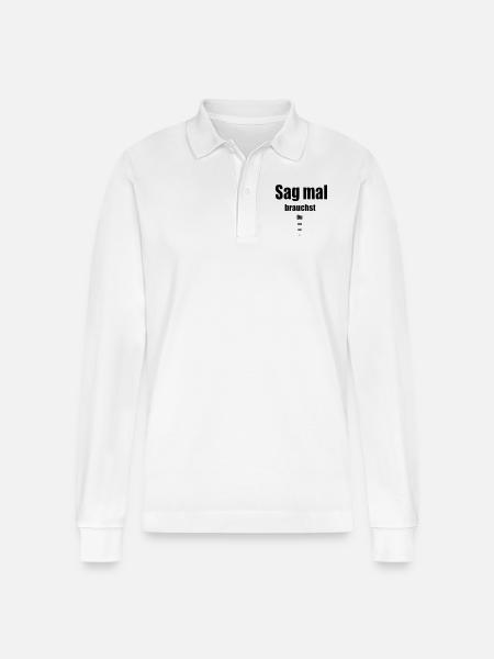 Lad os sige, du har brug for en sjov gave til briller - Stanley/Stella Prepster økologisk unisex langærmet poloshirt - hvid