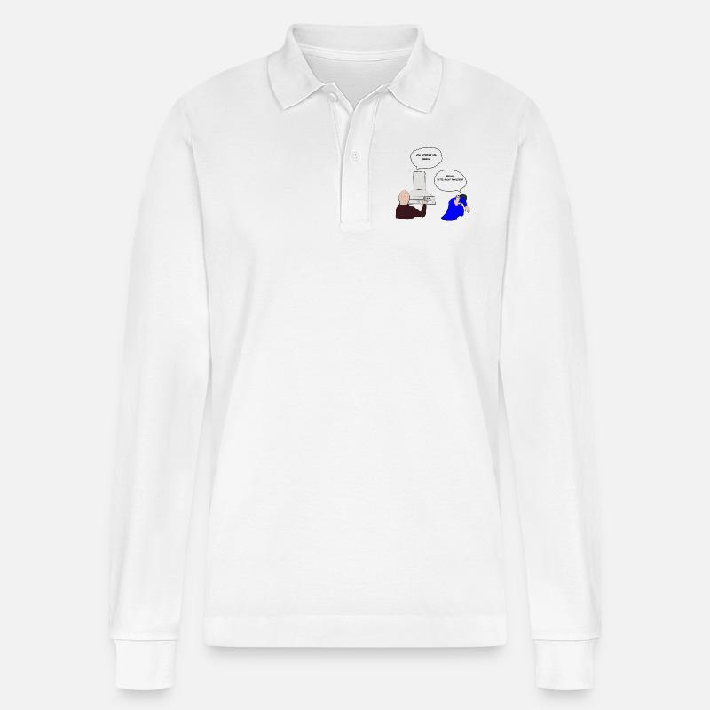 Doppeldeutiger Cartoon - Stanley/Stella Unisex Bio-Langarm-Poloshirt Prepster - Weiß