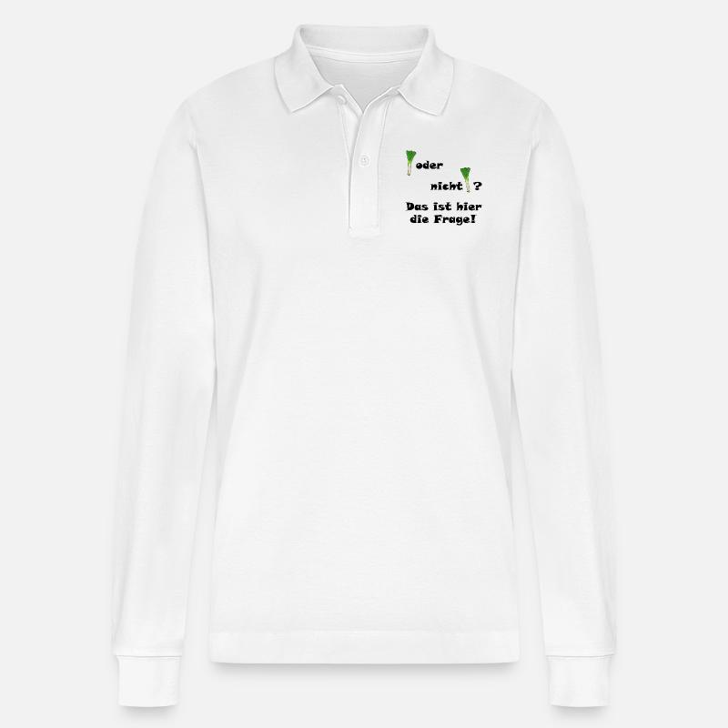 Lauch oder nicht Lauch? - Stanley/Stella Unisex Bio-Langarm-Poloshirt Prepster - Weiß