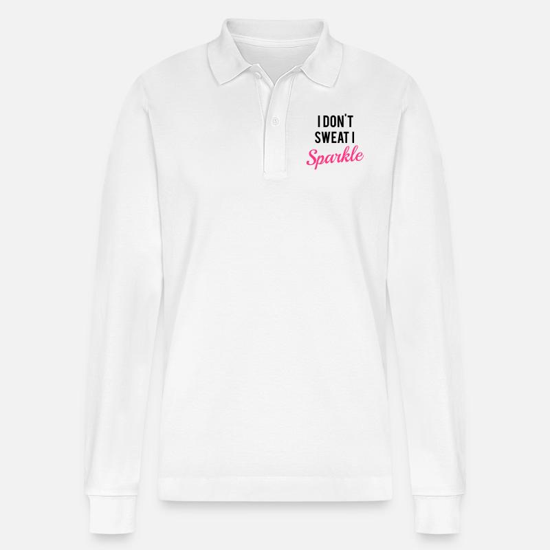 I don't sweat I sparkle - Polo à manches longues bio PREPSTER Stanley/Stella Unisexe - blanc