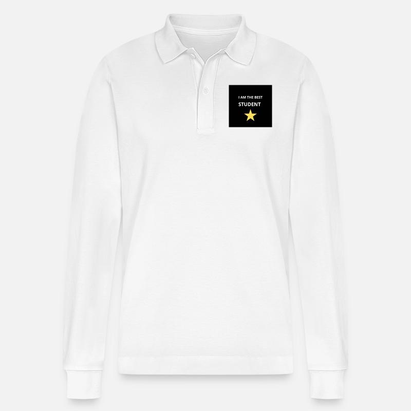 Beste Studentin - Stanley/Stella Unisex Bio-Langarm-Poloshirt Prepster - Weiß