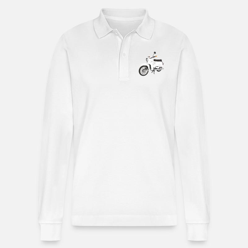 Simson Schwalbe - Stanley/Stella Unisex Bio-Langarm-Poloshirt Prepster - Weiß