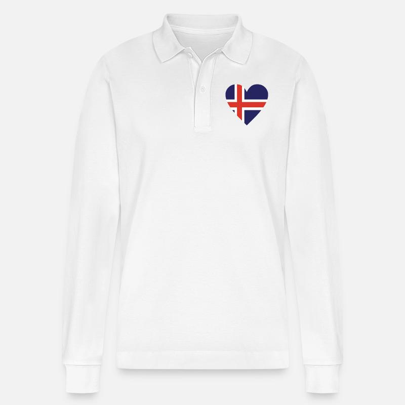 Islanda - Polo a manica lunga ecologica unisex Prepster di Stanley/Stella - bianco