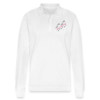 Never walk alone - Stanley/Stella Unisex Bio-Langarm-Poloshirt Prepster - Weiß - Vorne - Anna (173cm) & Nico (186cm)
