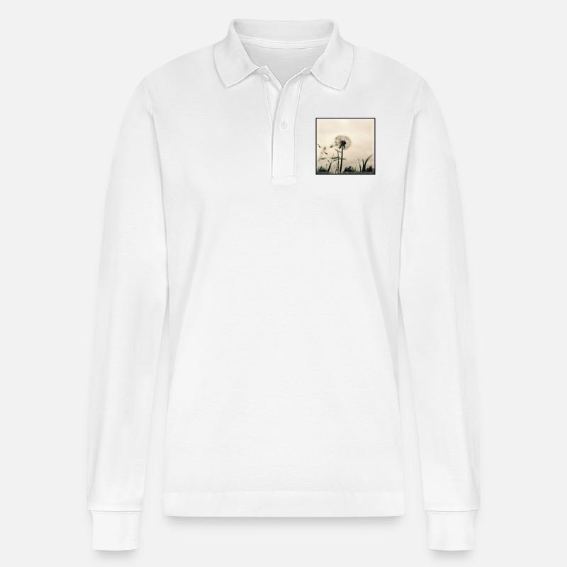 Pusteblume - Stanley/Stella Unisex Bio-Langarm-Poloshirt Prepster - Weiß