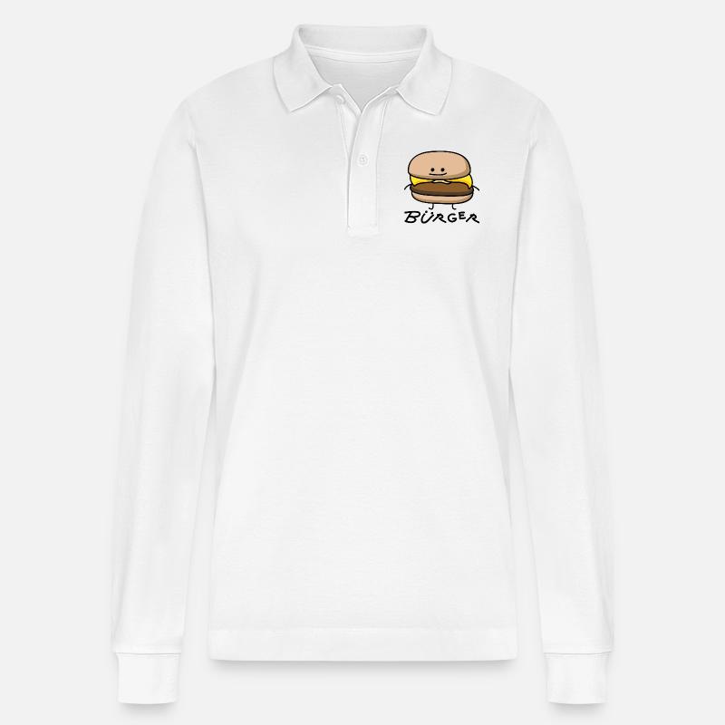 Burger als Bürger - Stanley/Stella Unisex Bio-Langarm-Poloshirt Prepster - Weiß