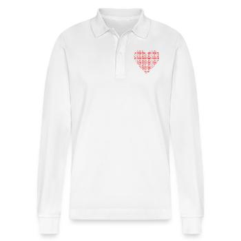 Love TEKK - Stanley/Stella Unisex Bio-Langarm-Poloshirt Prepster - Weiß - Vorne - Anna (173cm) & Nico (186cm)