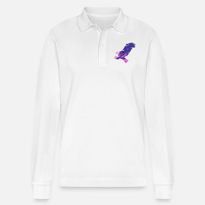 Adler - Stanley/Stella Unisex Bio-Langarm-Poloshirt Prepster - Weiß