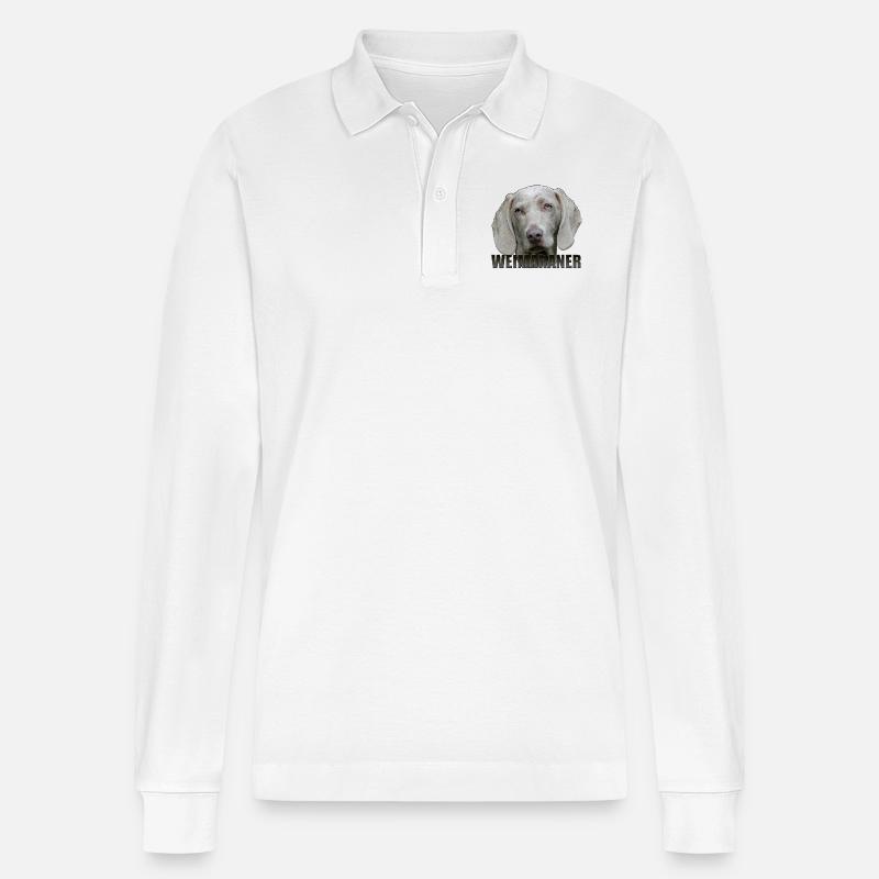 Weimaraner - Stanley/Stella Unisex Bio-Langarm-Poloshirt Prepster - Weiß