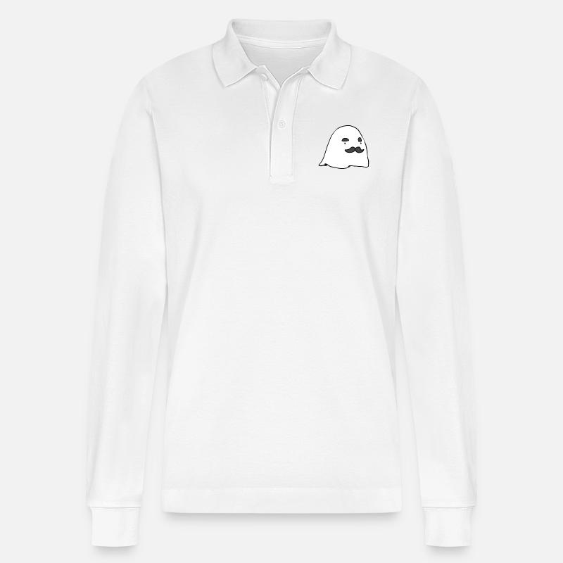 Herbert, der Geist - Stanley/Stella Unisex Bio-Langarm-Poloshirt Prepster - Weiß