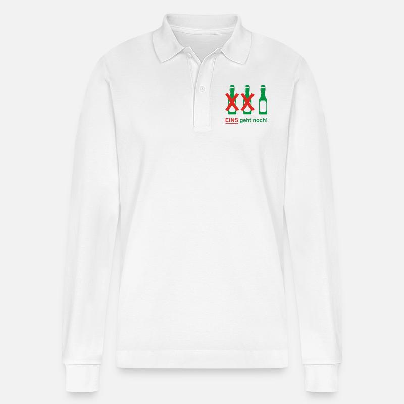 EINS GEHT NOCH - Stanley/Stella Unisex Bio-Langarm-Poloshirt Prepster - Weiß