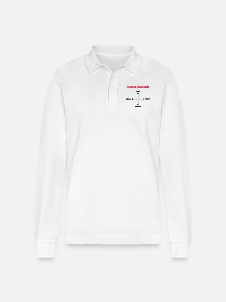 Hessischer Sprachkurs - Stanley/Stella Unisex Bio-Langarm-Poloshirt Prepster - Weiß