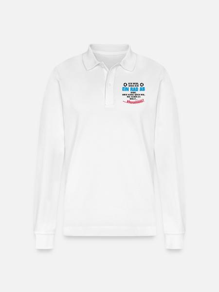 Ein Rad ab - Stanley/Stella Unisex Bio-Langarm-Poloshirt Prepster - Weiß