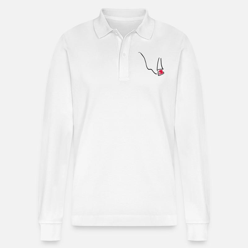 cigarette_01 - Stanley/Stella Unisex Bio-Langarm-Poloshirt Prepster - Weiß