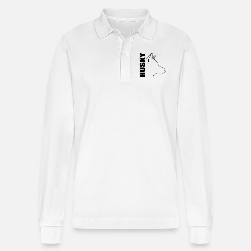 HUSKY PROFIL - Stanley/Stella Unisex Bio-Langarm-Poloshirt Prepster - Weiß