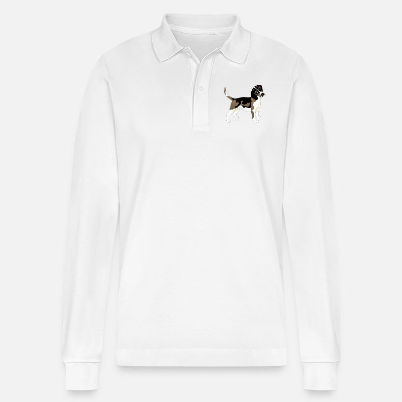Hund - Stanley/Stella Unisex Bio-Langarm-Poloshirt Prepster - Weiß