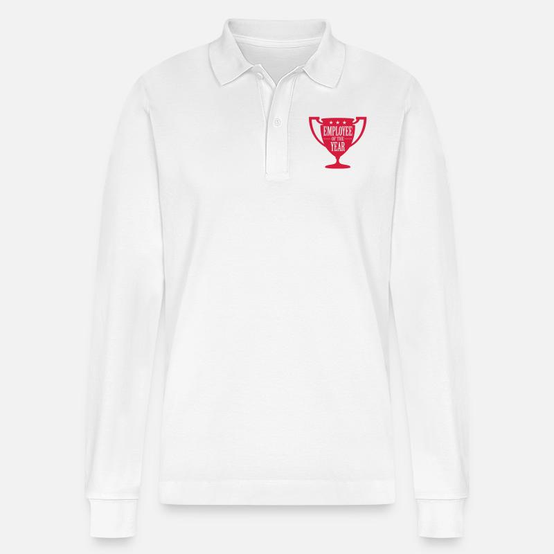 Mitarbeiter des Jahres! - Stanley/Stella Unisex Bio-Langarm-Poloshirt Prepster - Weiß