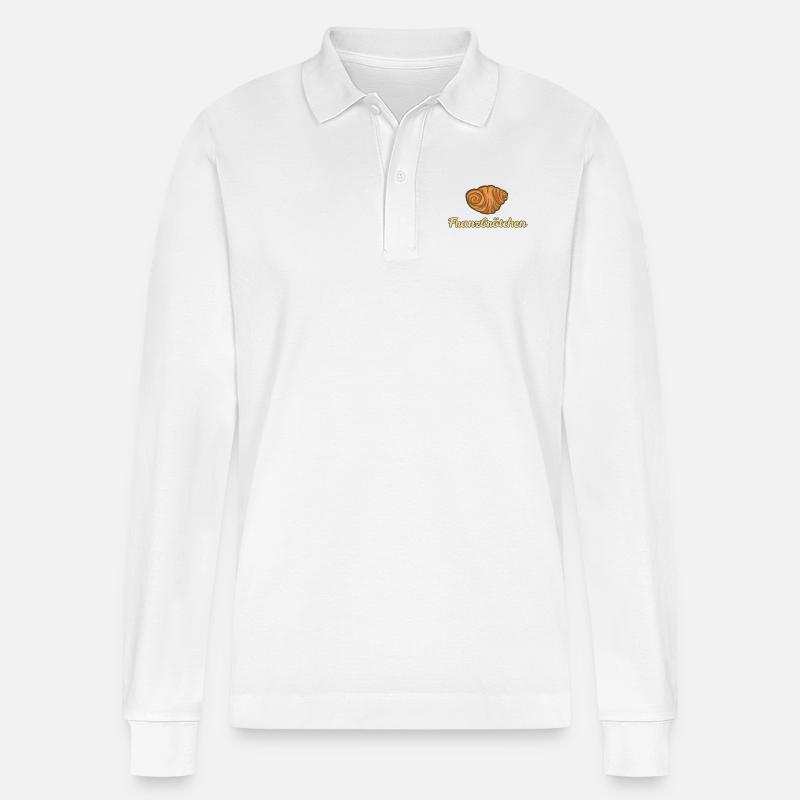 Franzbrötchen (Hell) - Stanley/Stella Unisex Bio-Langarm-Poloshirt Prepster - Weiß