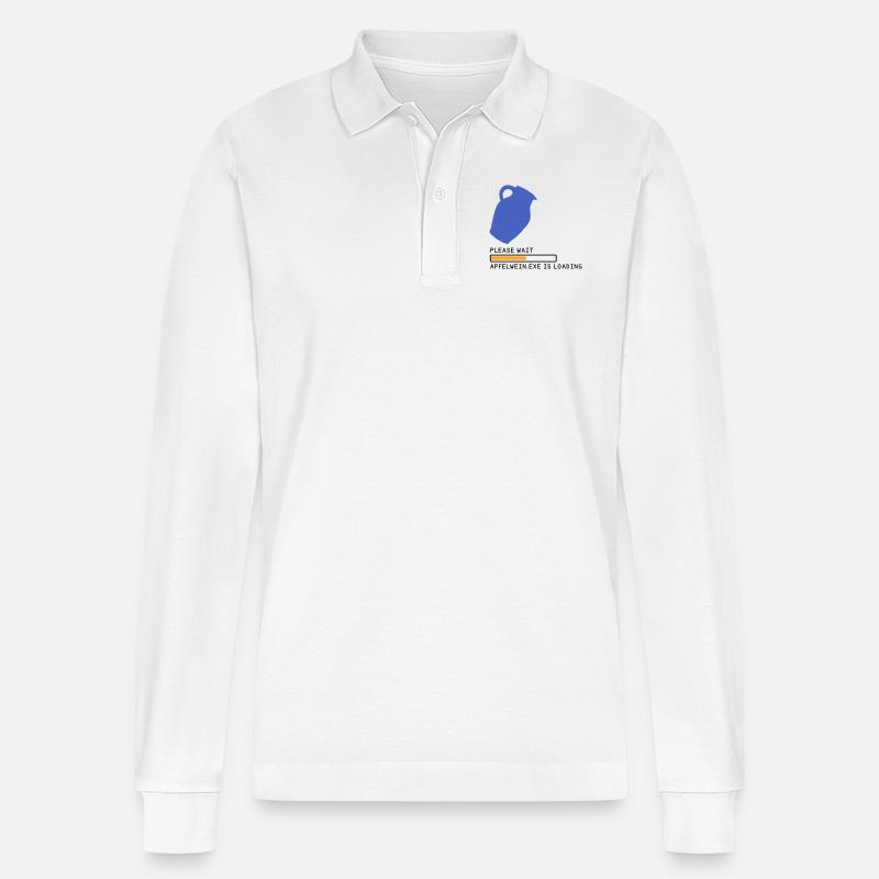 Bembel Loading please wait - Stanley/Stella Unisex Bio-Langarm-Poloshirt Prepster - Weiß