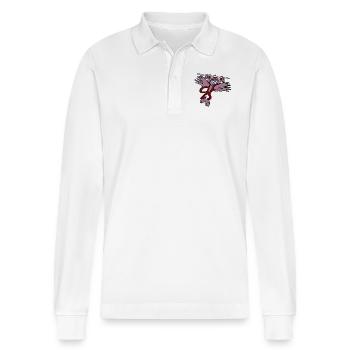 Fliegen - Stanley/Stella Unisex Bio-Langarm-Poloshirt Prepster - Weiß - Vorne - Anna (173cm) & Nico (186cm)