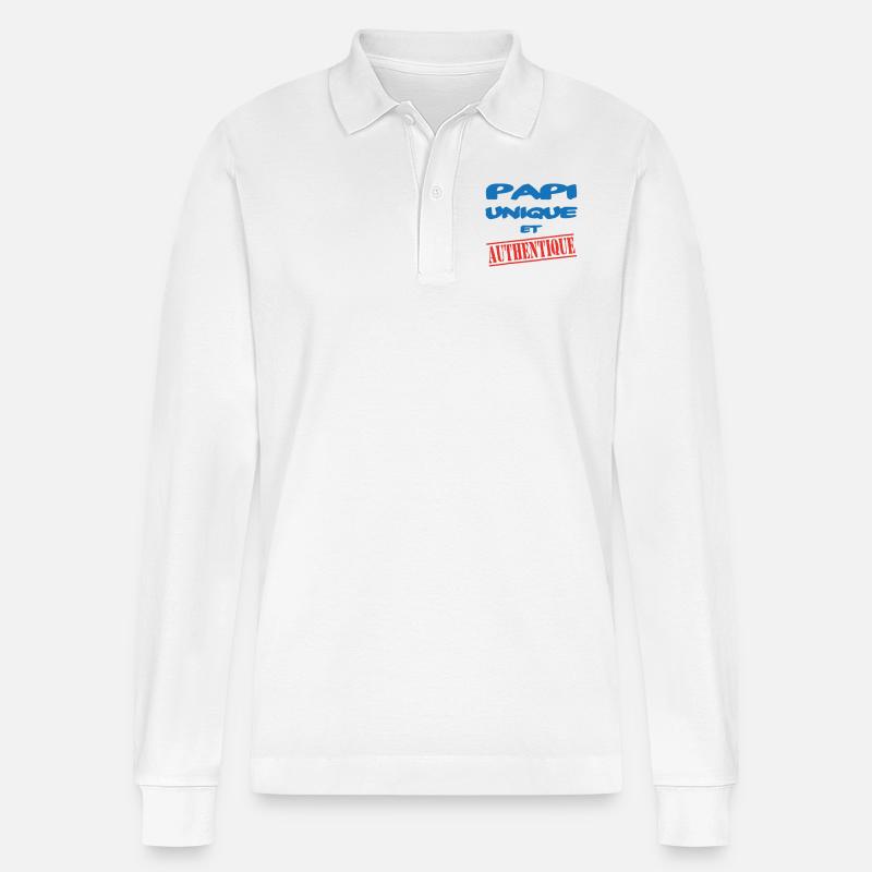 EINZIGARTIGER UND AUTHENTISCHER OPA - Stanley/Stella Unisex Bio-Langarm-Poloshirt Prepster - Weiß