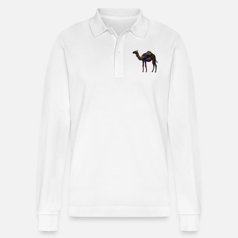 Kamel - Stanley/Stella Unisex Bio-Langarm-Poloshirt Prepster - Weiß