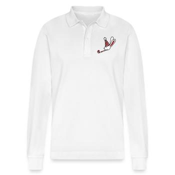 Lapin Anniversaire Années Vieux Cadeau Serviette Chapeau de fête - Polo à manches longues bio PREPSTER Stanley/Stella Unisexe - blanc - Devant - Anna (173cm) & Nico (186cm)
