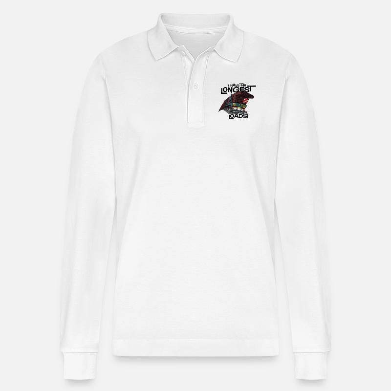 0705 hintere Anhänger - Stanley/Stella Unisex Bio-Langarm-Poloshirt Prepster - Weiß