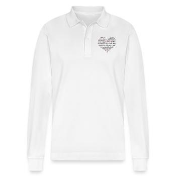 Kitzbühel Deluxe Herz Motiv - Stanley/Stella Unisex Bio-Langarm-Poloshirt Prepster - Weiß - Vorne - Anna (173cm) & Nico (186cm)