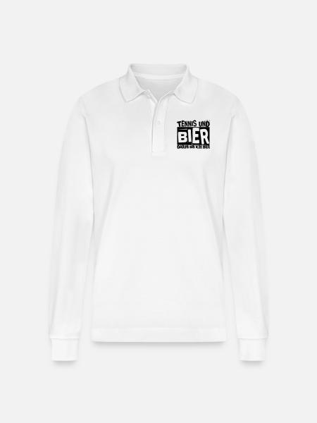 TENNIS UND BIER - Stanley/Stella Unisex Bio-Langarm-Poloshirt Prepster - Weiß