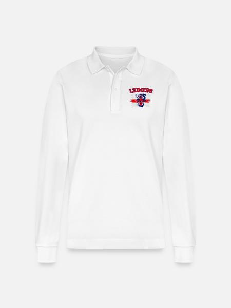England Football Women’s Champions Lionesses 2022 - Stanley/Stella Organic Unisex Long-Sleeved Polo Shirt Prepster - white
