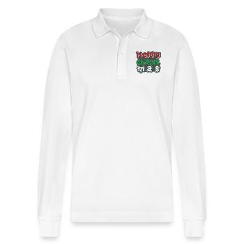 6 - Stanley/Stella Organic Unisex Long-Sleeved Polo Shirt Prepster - white - Front - Anna (173cm) & Nico (186cm)
