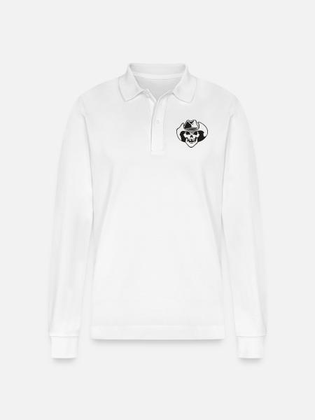 bone head / bone head - Stanley/Stella Organic Unisex Long-Sleeved Polo Shirt Prepster - white