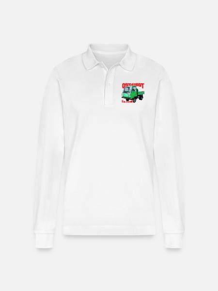 Multicar M25 bunt - Stanley/Stella Unisex Bio-Langarm-Poloshirt Prepster - Weiß