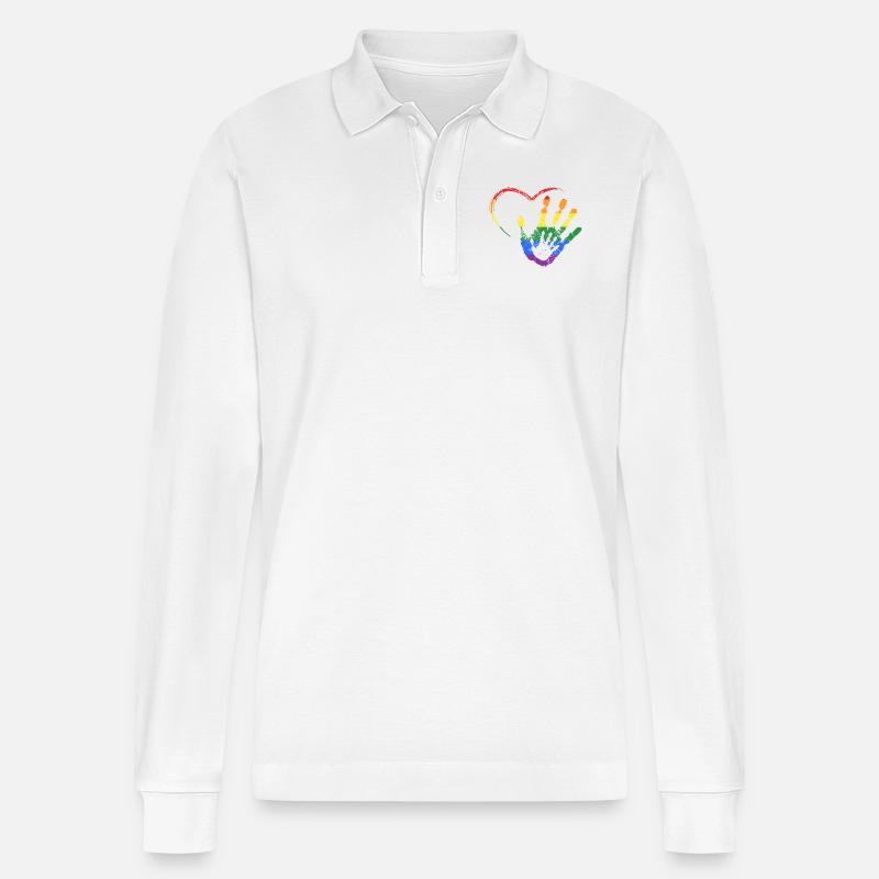 RAINBOW MAIN DANS LA MAIN - Polo à manches longues bio PREPSTER Stanley/Stella Unisexe - blanc