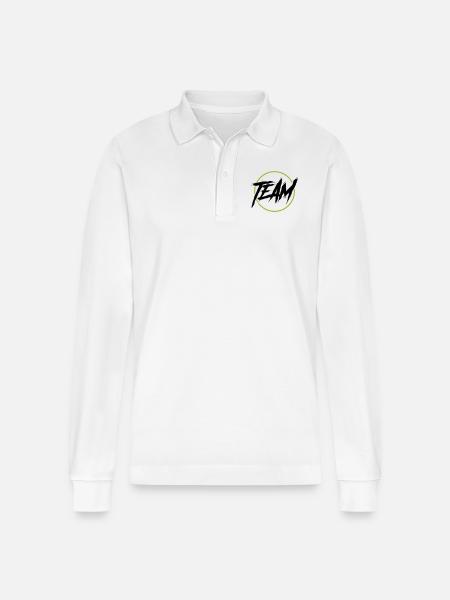 Team Circle - Stanley/Stella Organic Unisex Long-Sleeved Polo Shirt Prepster - white