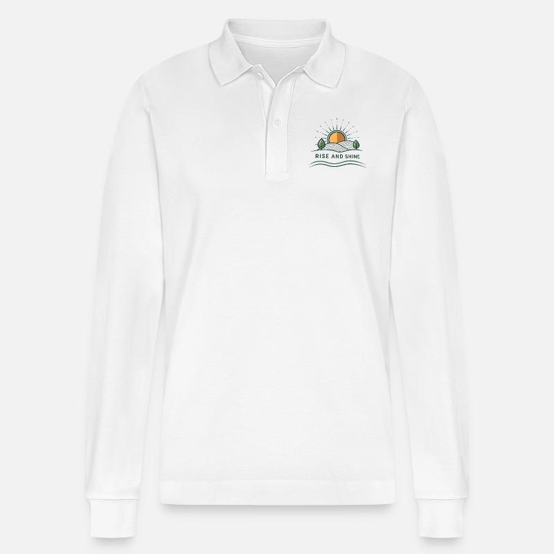Raus aus den Federn - Stanley/Stella Unisex Bio-Langarm-Poloshirt Prepster - Weiß