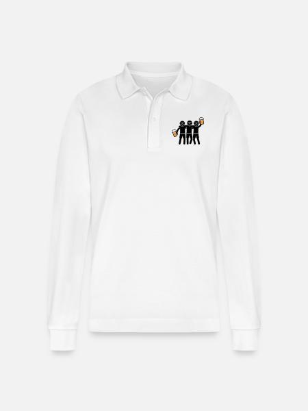 Party Team Beer Group - Stanley/Stella Organic Unisex Long-Sleeved Polo Shirt Prepster - white