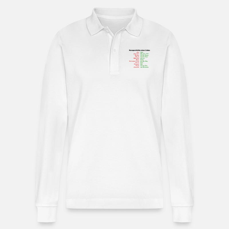Kurzgeschichte einer Liebe - Stanley/Stella Unisex Bio-Langarm-Poloshirt Prepster - Weiß