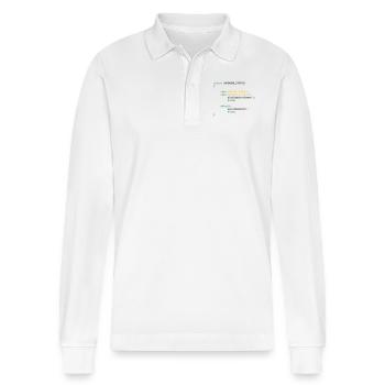 JAVA CODE - SWITCH - GAMING ON WEEKENDS - Stanley/Stella Organic Unisex Long-Sleeved Polo Shirt Prepster - white - Front - Anna (173cm) & Nico (186cm)