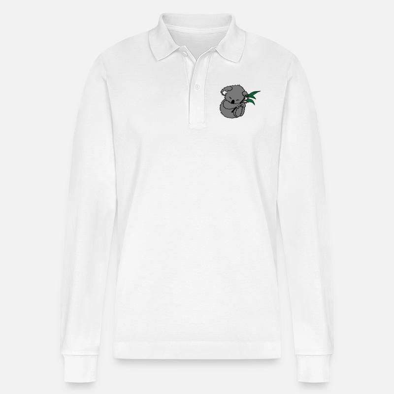 Koala - Stanley/Stella Unisex Bio-Langarm-Poloshirt Prepster - Weiß