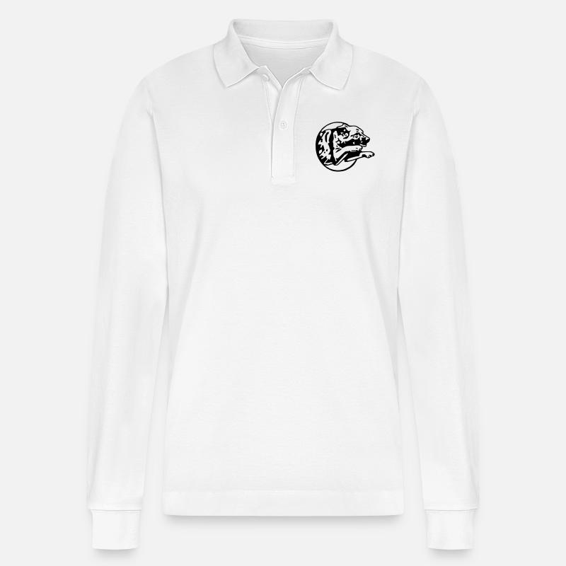 springen ein ba - Stanley/Stella Unisex Bio-Langarm-Poloshirt Prepster - Weiß