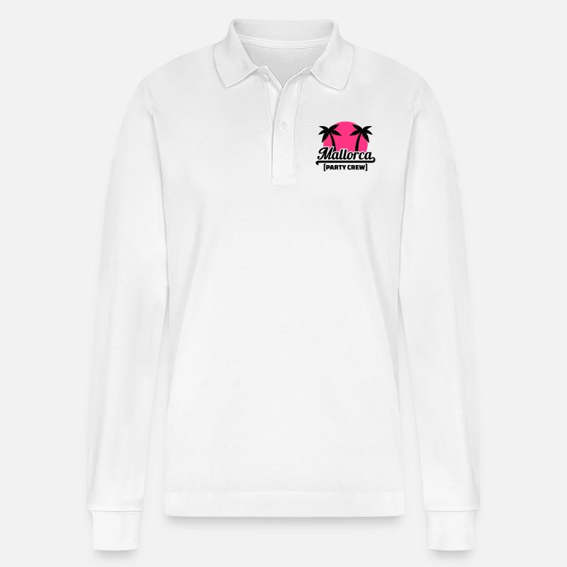 Mallorca - Stanley/Stella Unisex Bio-Langarm-Poloshirt Prepster - Weiß