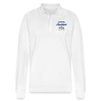nachbar allerbeste - Stanley/Stella Unisex Bio-Langarm-Poloshirt Prepster - Weiß - Vorne - Anna (173cm) & Nico (186cm)