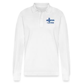 Je suis FINN - je suis finlandais - Polo à manches longues bio PREPSTER Stanley/Stella Unisexe - blanc - Devant - Anna (173cm) & Nico (186cm)