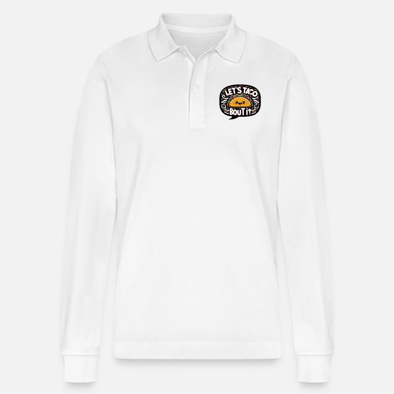 Let's Taco Bout It - Stanley/Stella Unisex Bio-Langarm-Poloshirt Prepster - Weiß
