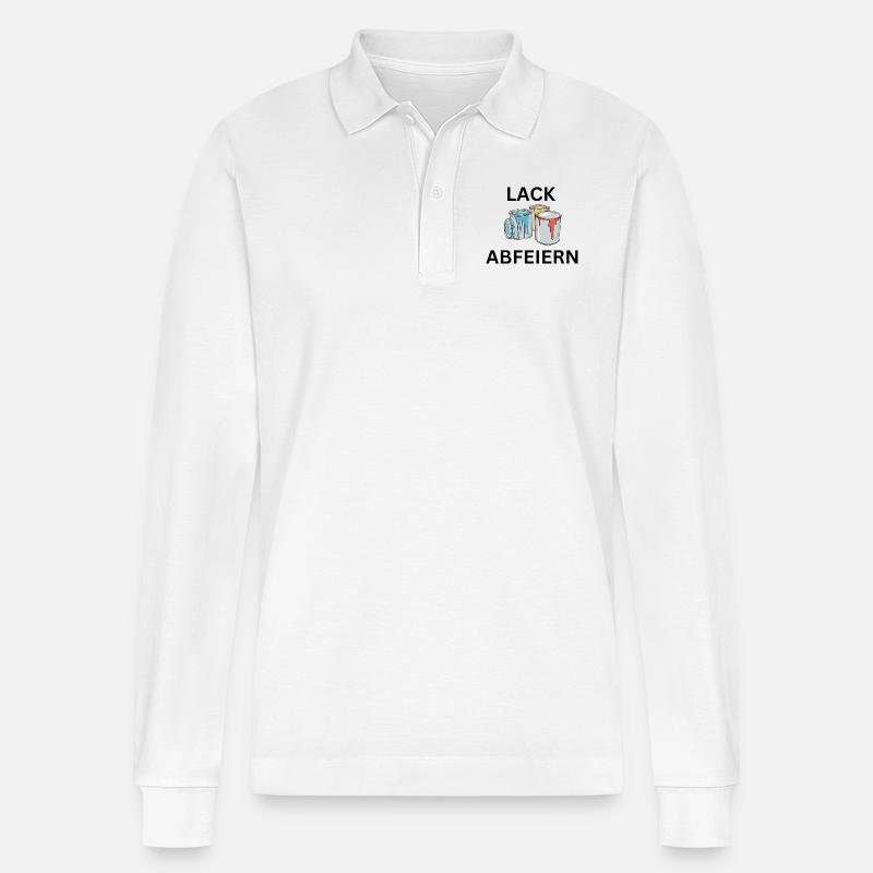 Lack abfeiern - Stanley/Stella Unisex Bio-Langarm-Poloshirt Prepster - Weiß